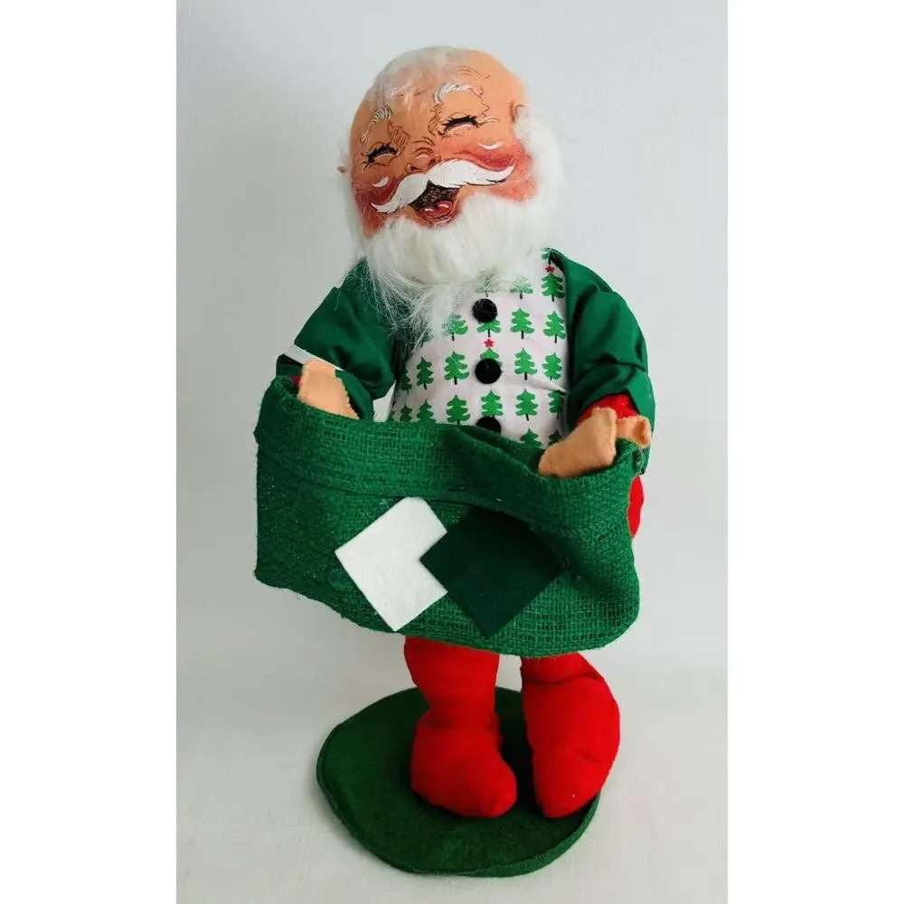 Annalee Dolls Santa with Green Sack Gift Bag18